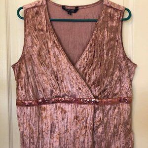 ENCORE Velour, Sequin stretch velvet like sleeveless blouse Size 2X